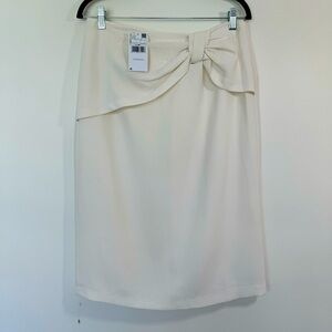 🆕 MNG | NWT Mango Cream Pencil Skirt with Twist Detail